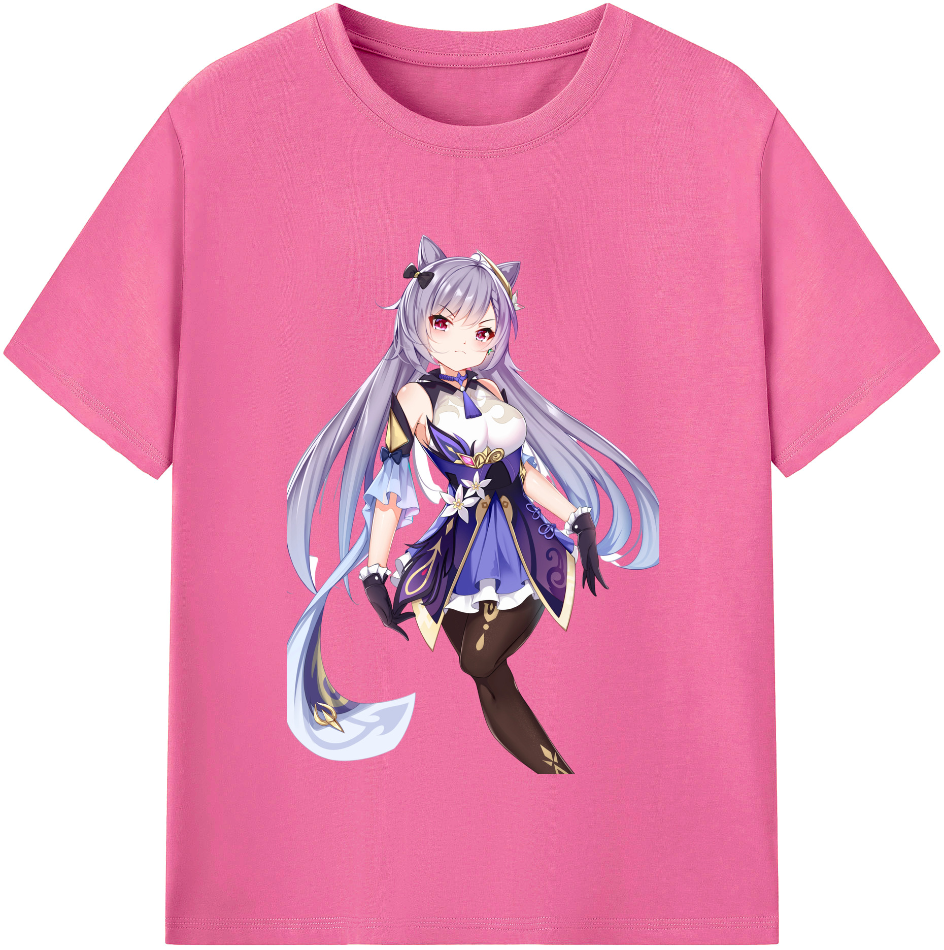 げんし神 刻晴 こくせい genshin Kokusei レディースカジュアルプリントTシャツ（綿100％）